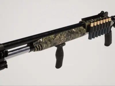 Shotgun 1 Low-poly 3D model