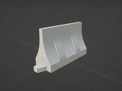 Road water barriers Free low-poly 3D model