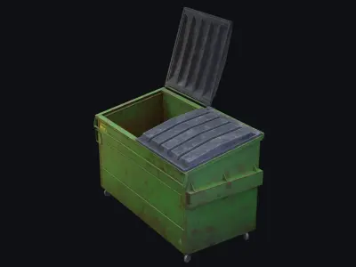 Dumpster trash can Free low-poly 3D model
