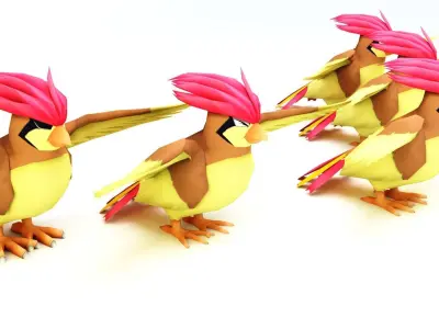 Pidgeotto Model group of pokemon birds 3D model