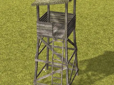 Guard tower 03 low poly Low-poly 3D model