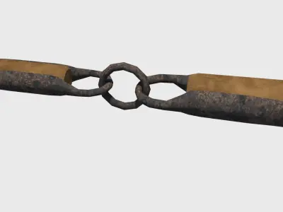 Agricultural and war flail Low-poly 3D model