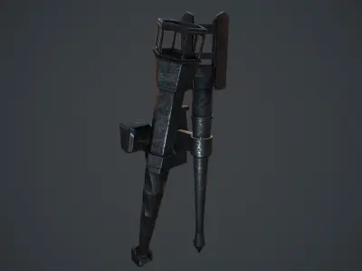 Medieval torch Free low-poly 3D model
