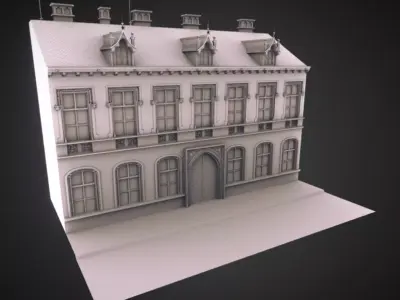 Building in Prague Low-poly 3D model