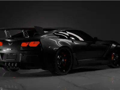 Corvette C7 ZR1 - Blacked Out Nacev - Rigged 3D Free 3D model