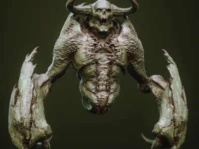 DEMON part three 40 Arms with Blendshapes 3D model