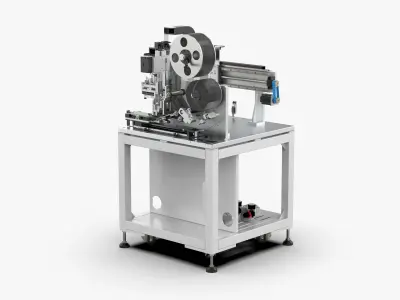 Automatic Front Side Bottom Film Sticking Machine 3D model