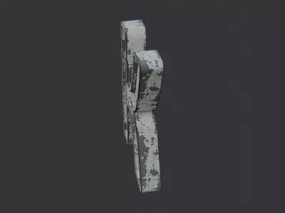 Cyrillic K Stone Sign Low-poly 3D model