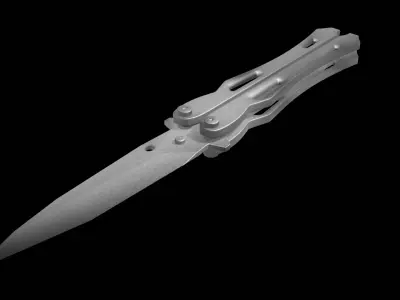 butterfly knife Low-poly 3D model