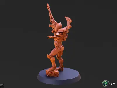 Space Elf Male Soldier Pose 2 - 8 Variants 3D print model