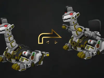 TITANUS and White Ranger Low-poly 3D model