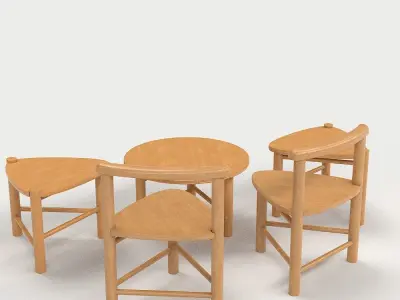 Furniture set 01 Low-poly 3D model