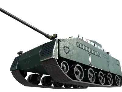 Military Battle Tank Low-poly 3D model