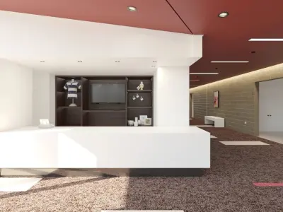 Hattiloo Theatre Lobby And Hallway Interior 3D model