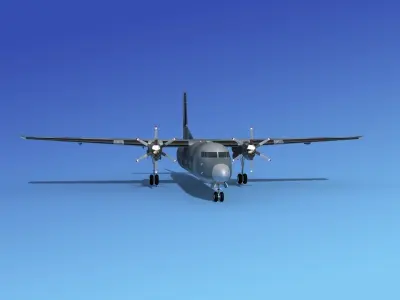 Fokker 50 Netherlands Air Force 3D model