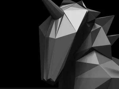 Origami Unicorn Low-poly 3D model