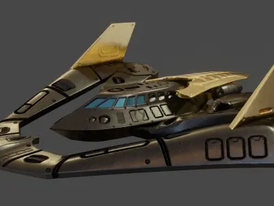 Batwing toy spaceship Low-poly 3D model