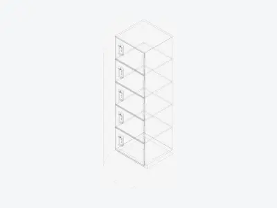 Locker - Resin - Locka - Classic Extra - Five Tier Low-poly 3D model
