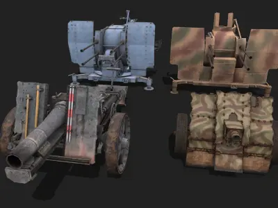 Anti Aircraft Weapon Pack 3D Model Collection