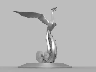 Phoenix the bird sculpture Classic life culture symbol the city 3D model