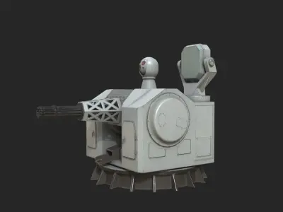 Chinese Navy HPJ11 1130 CIWS Close-In Weapon System Low-poly 3D model