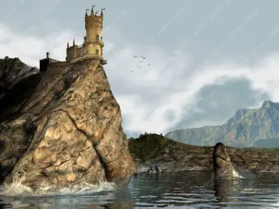 Castle Swallows nest Day Version 3D model