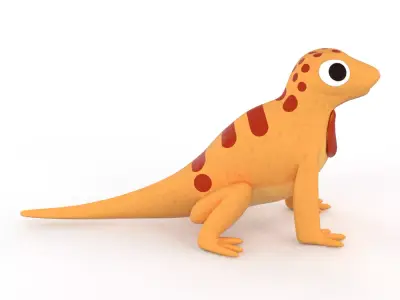 Dinosaurs Gecko 3d model ready to use Low-poly 3D model