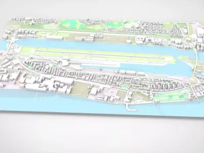 London City airport United Kingdom 3D model