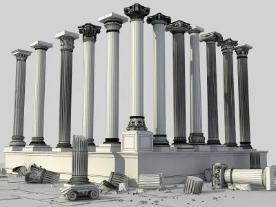 Ancient Columns 3D model