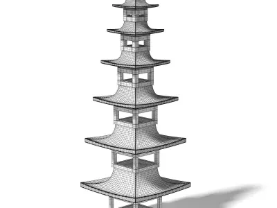 Tall Metal Bird Feeder 3D Model 3D model