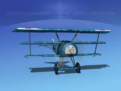 Fokker DR-1 Triplane V07 3D model