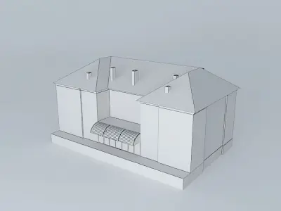 Old Commercial Building Low-poly 3D model