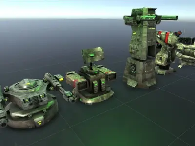 Complete Turret Low-poly 3D model