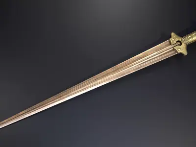Mycenaean Sword Type D  Game Ready 3D Model Low-poly 3D model