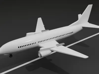 Low Poly Commercial Airplane Game Ready 3D Model Low-poly 3D model