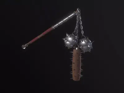 Long-shaft Flail - An April Fools Weapon Free low-poly 3D model