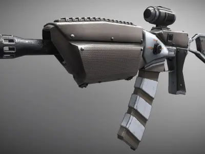 Sci-fi Sniper Battle Rifle Low-poly 3D model