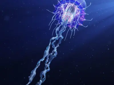 Jellyfish Realistic rigged animated 3D model
