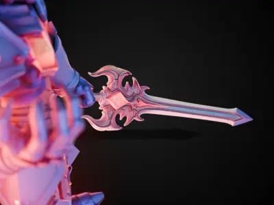 Stylized Sword - Dragonsoul Edge Crimsonspire - Game Ready 3D model