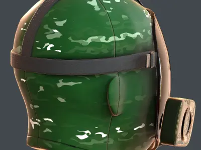 Gas mask helmet 3d model scifi Low-poly  Low-poly 3D model 548