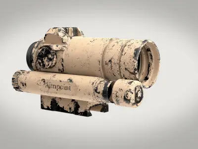 Tactical Scope Two Texture sets Low-poly 3D model