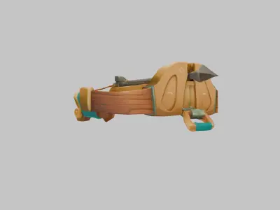 Cartoon Crossbow Low-poly 3D model