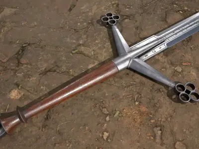 Scottish Highland Claymore   Game Ready 3D Model Low-poly 3D model