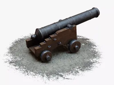 Vintage-Cannon old cannon 3D model