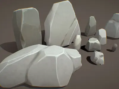 Free Pack - Rocks Stylized Free low-poly 3D model