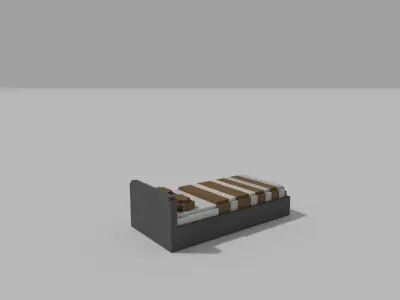This is a furniture model bed Free low-poly 3D model
