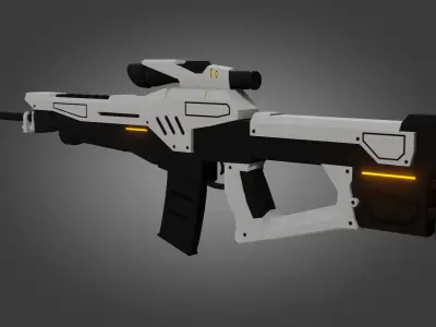 Sci-Fi Rifle Gun - Low Poly - Game Ready - PBR Low-poly 3D model