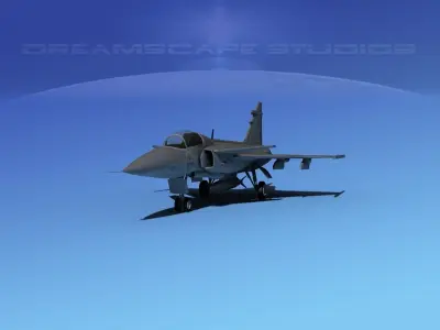 SAAB S39 Gripen Fighter V01 3D model