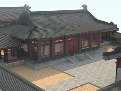 Chinese courtyard house 3D model