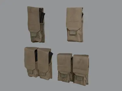 AR-AK Mags pouches pack  Low-poly 3D model